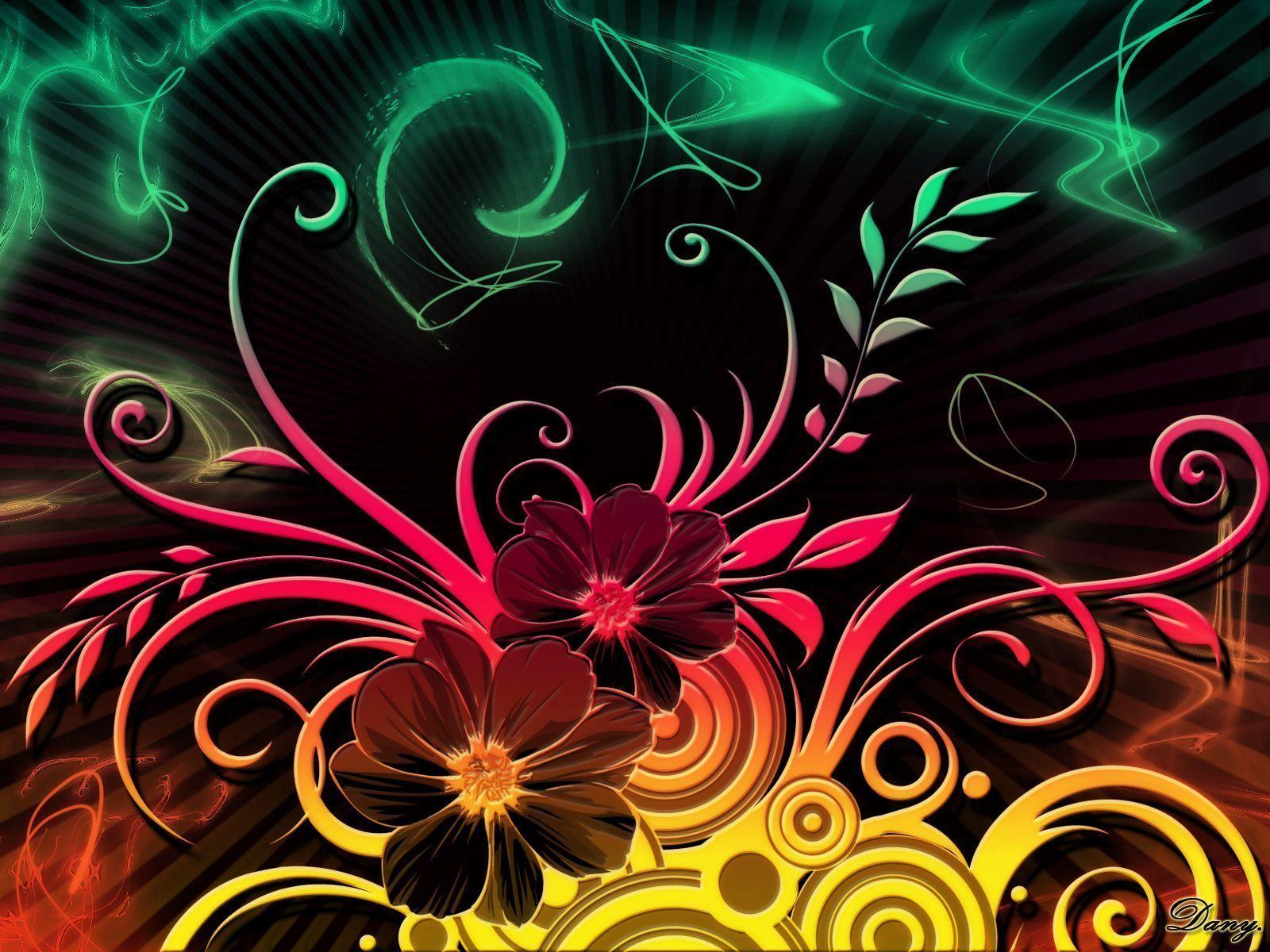 Flowers For > Colorful Abstract Flower Wallpaper