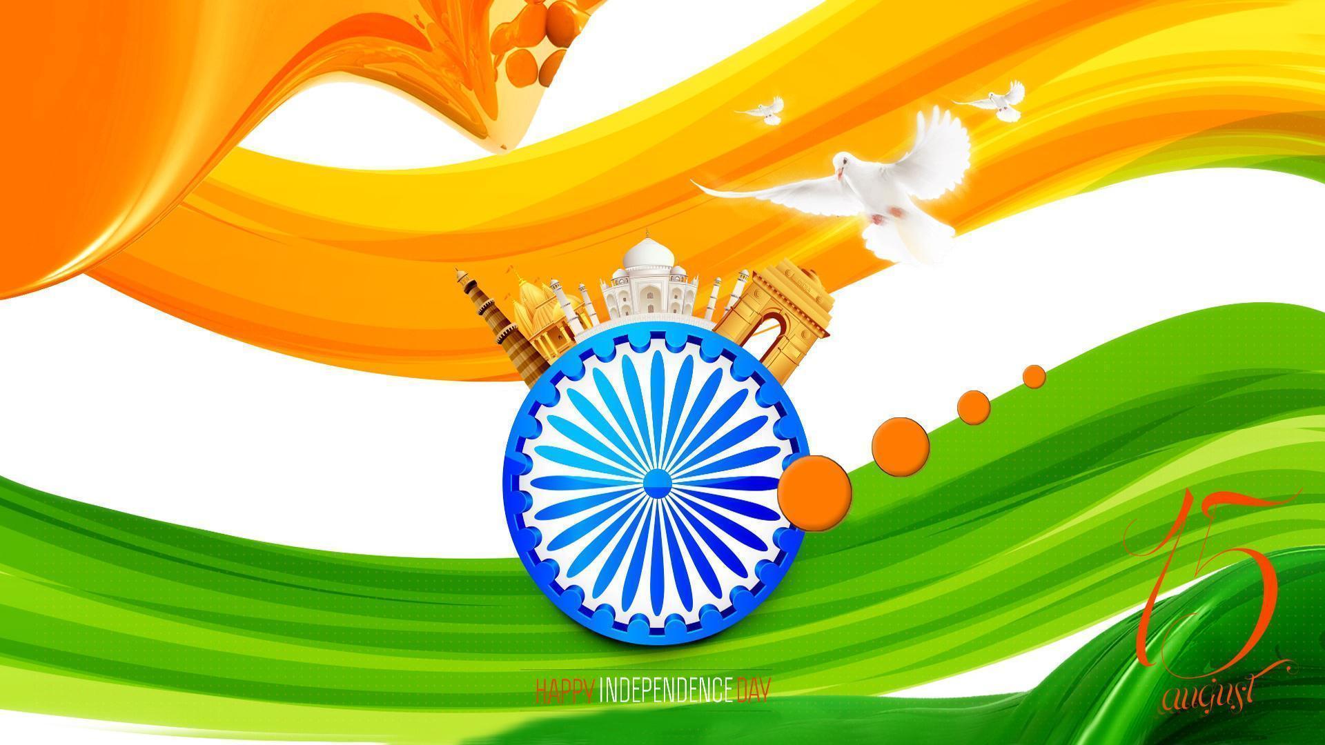 HD 15th August Happy Independence Day of INDIA Wishes Wallpaper