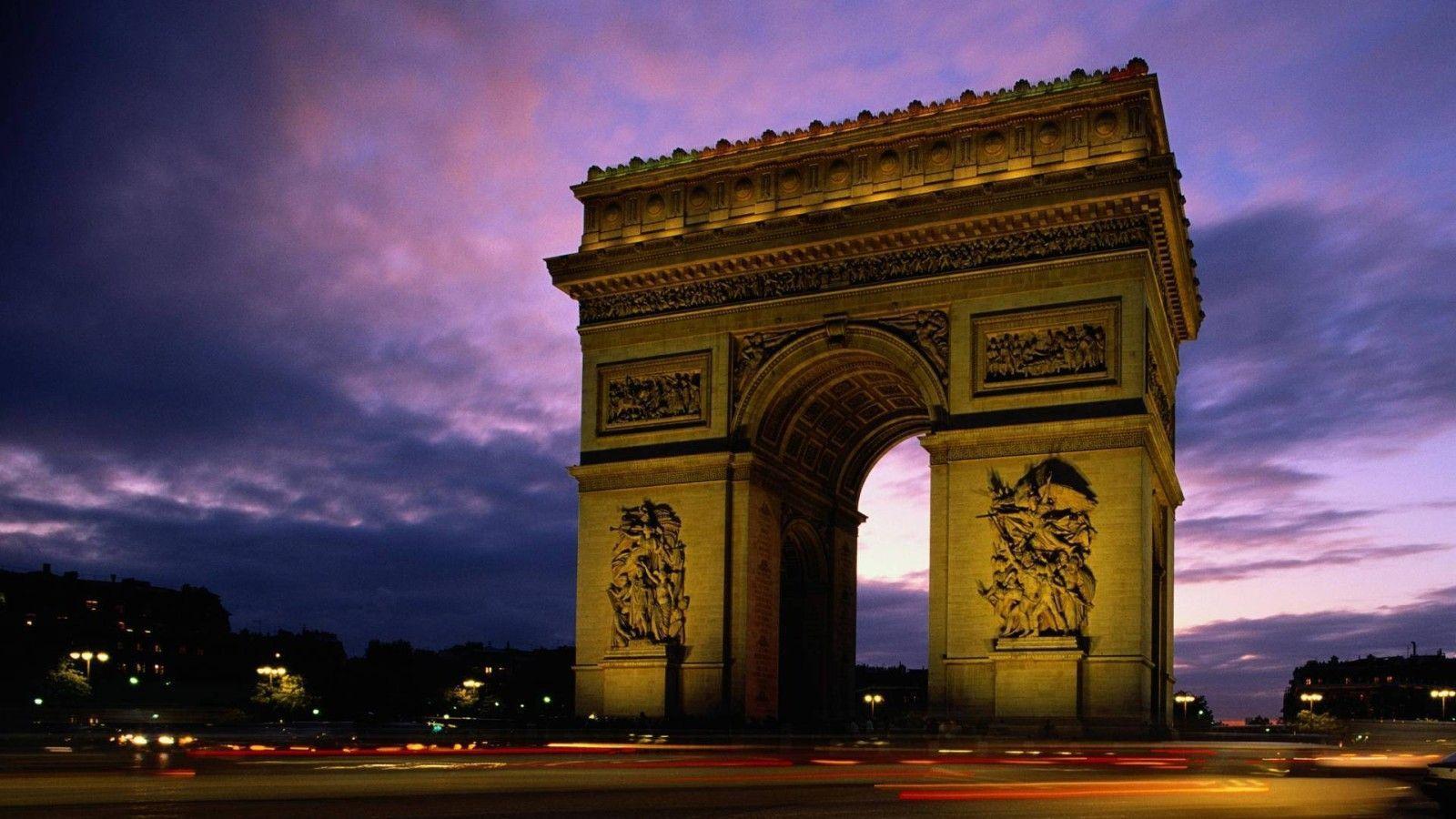 Hd Wallpaper Larc De Triomphe Paris France Wide 1600x900PX Paris