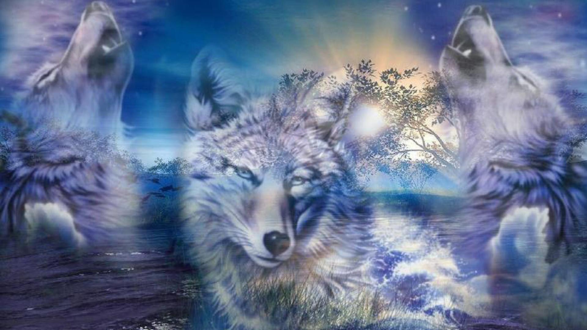 Wallpaper For > Fantasy Wolf Desktop Background