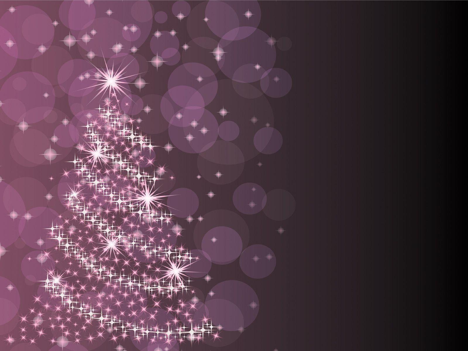 Purple Christmas Tree Powerpoint PPT Background