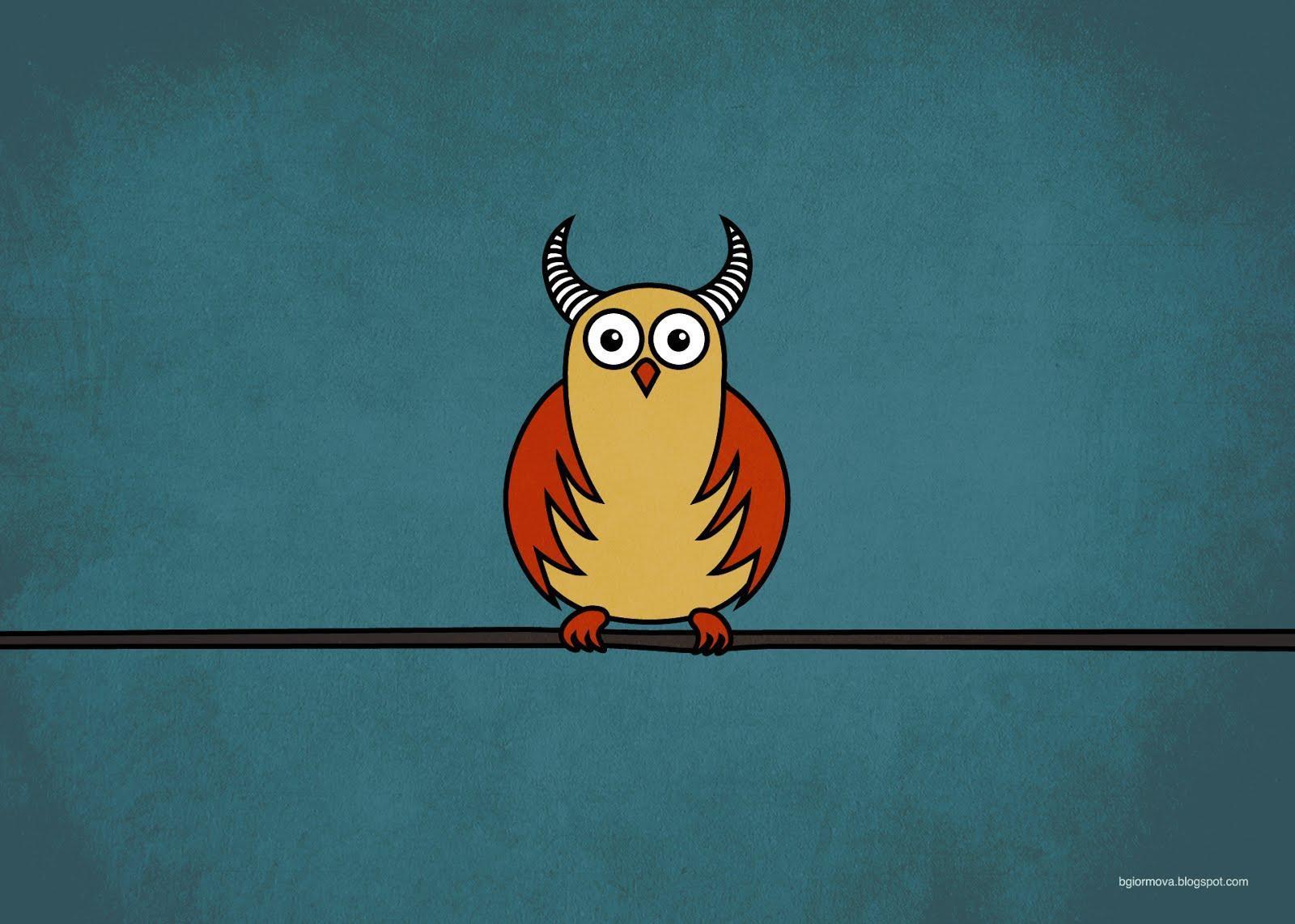 Funny Cartoon Image Funny Cartoon Horned Owl Wallpaper