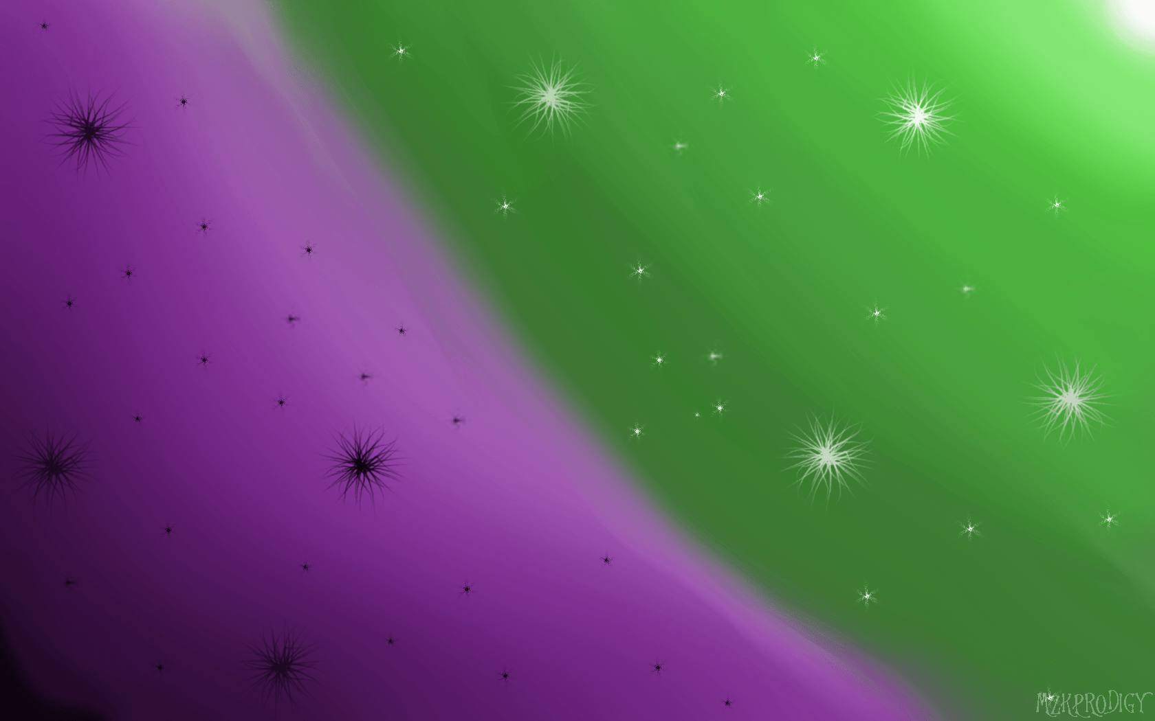Simple abstract wallpaper green and purple sky