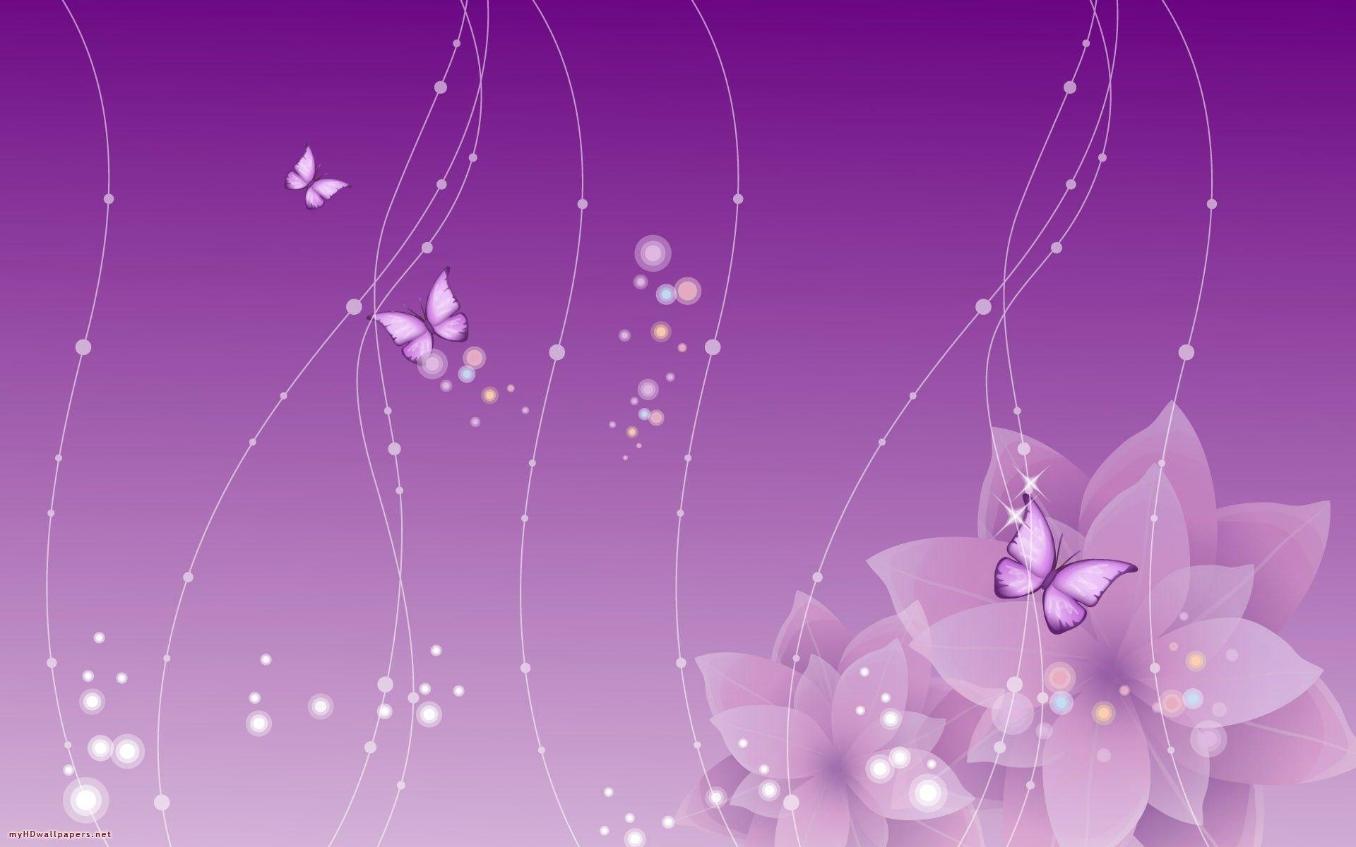 Download Butterflies Flowers Purple Desktop Wallpaper. Full HD