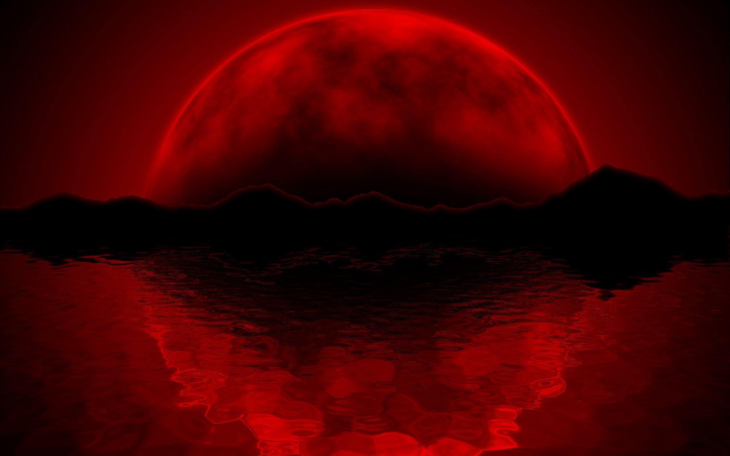image For > Red Moon Wallpaper