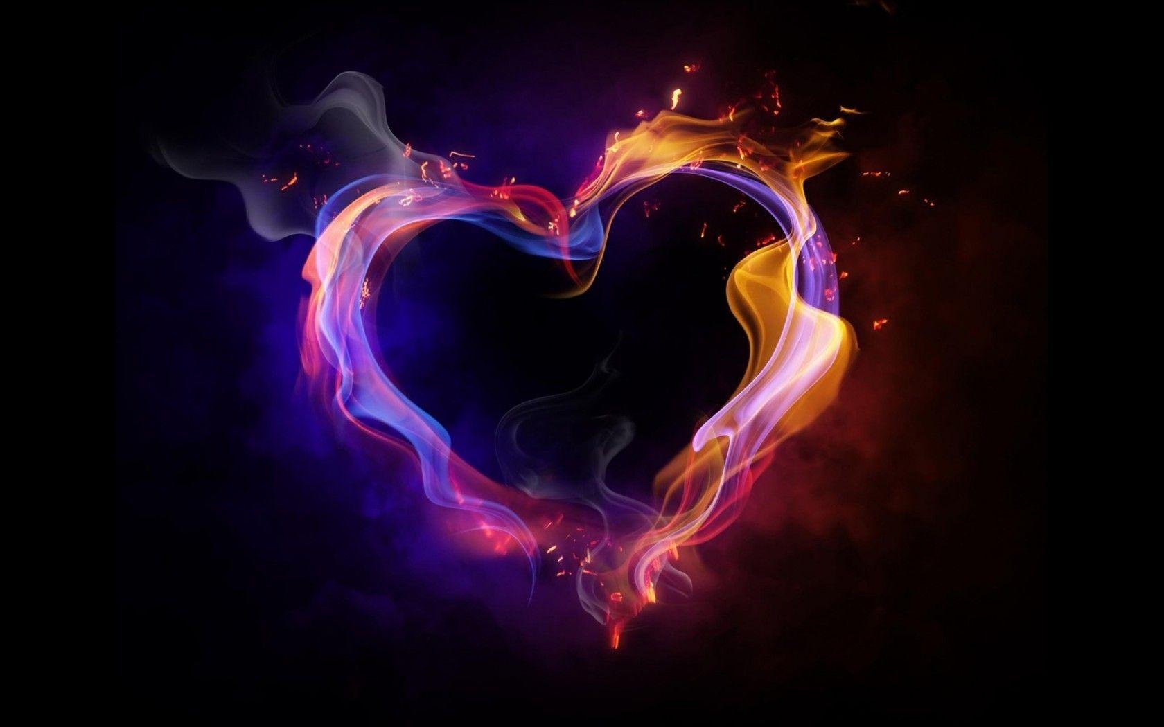Colorful Heart Love Wallpaper