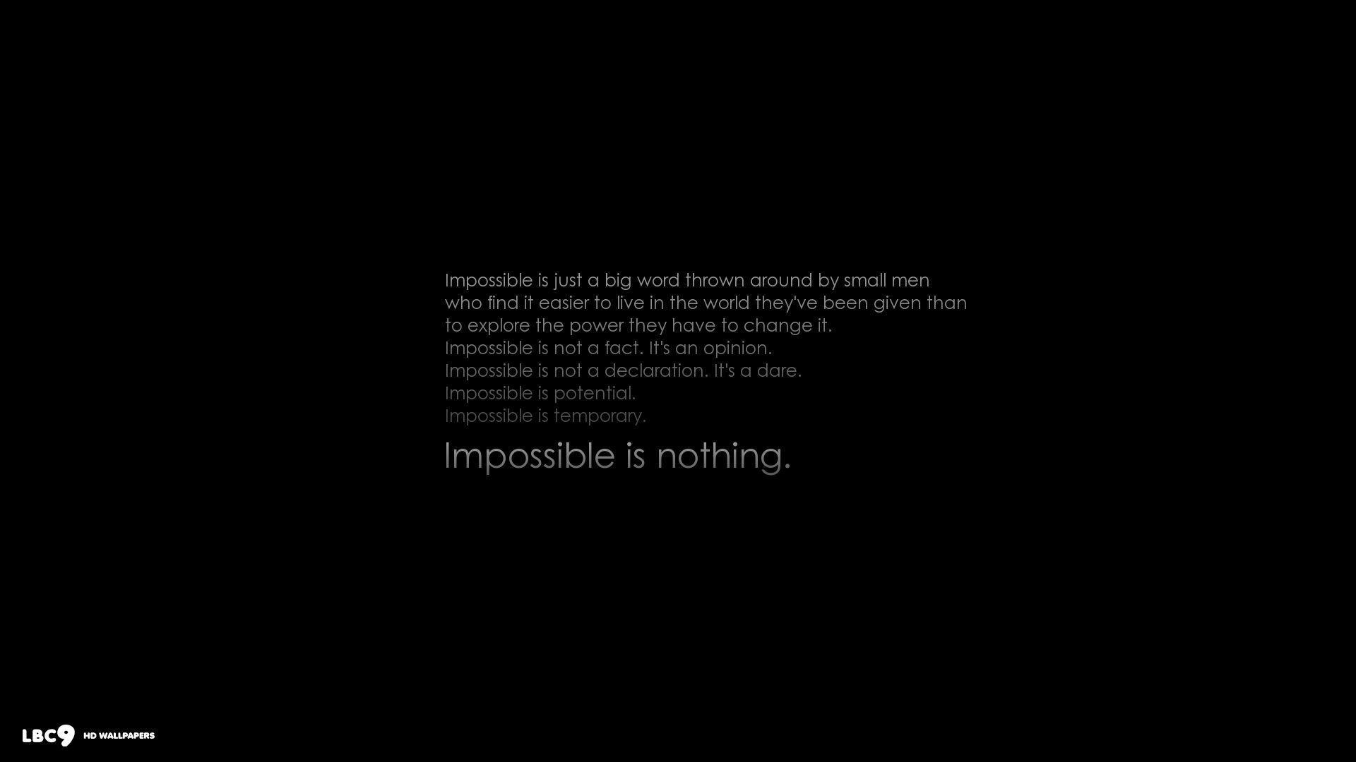 Nothing Is Impossible Wallpaper 5 9. Typography HD Background
