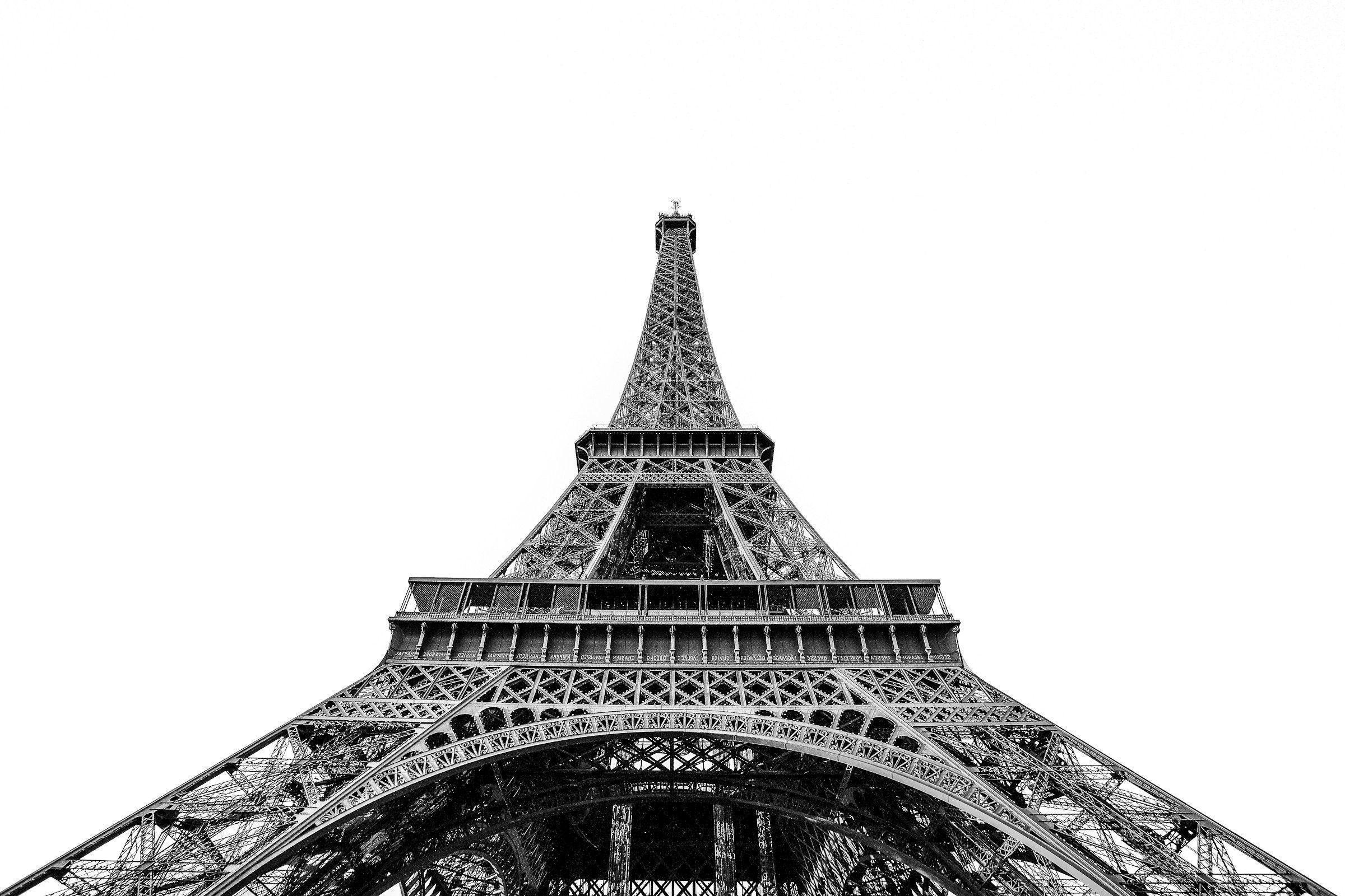 Simmetric Eiffel Tower on white