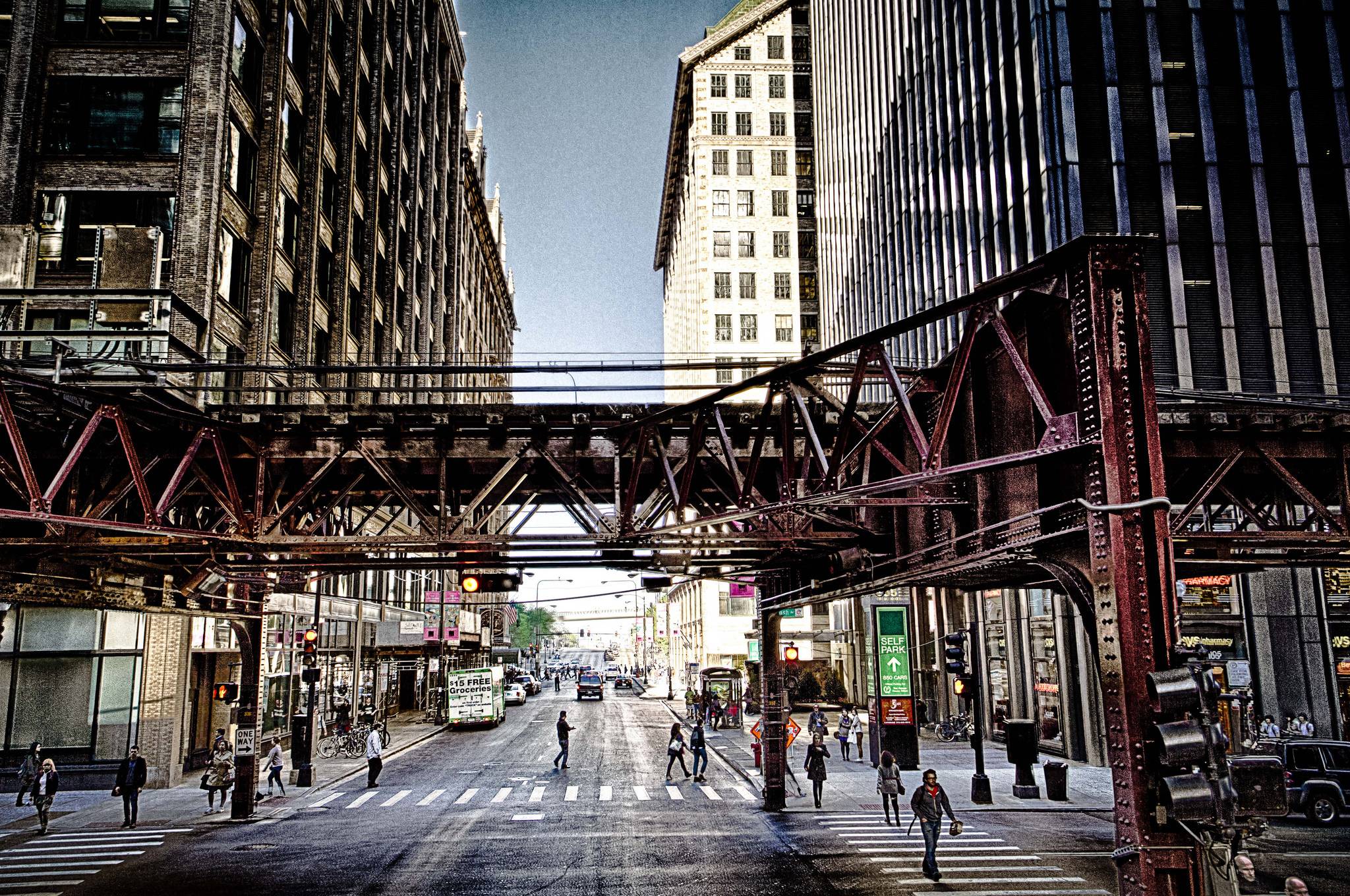 Roads Houses People Chicago city Street Cities wallpaper