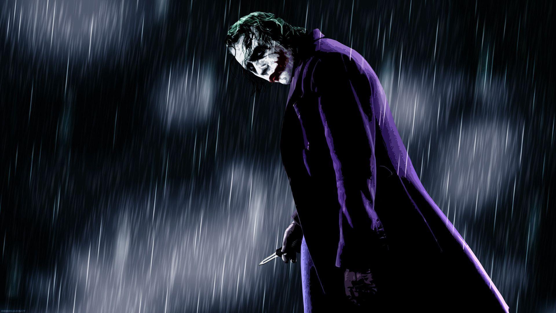 The Joker In The Rain Poster Wallpaper Wide or HD. Artistic