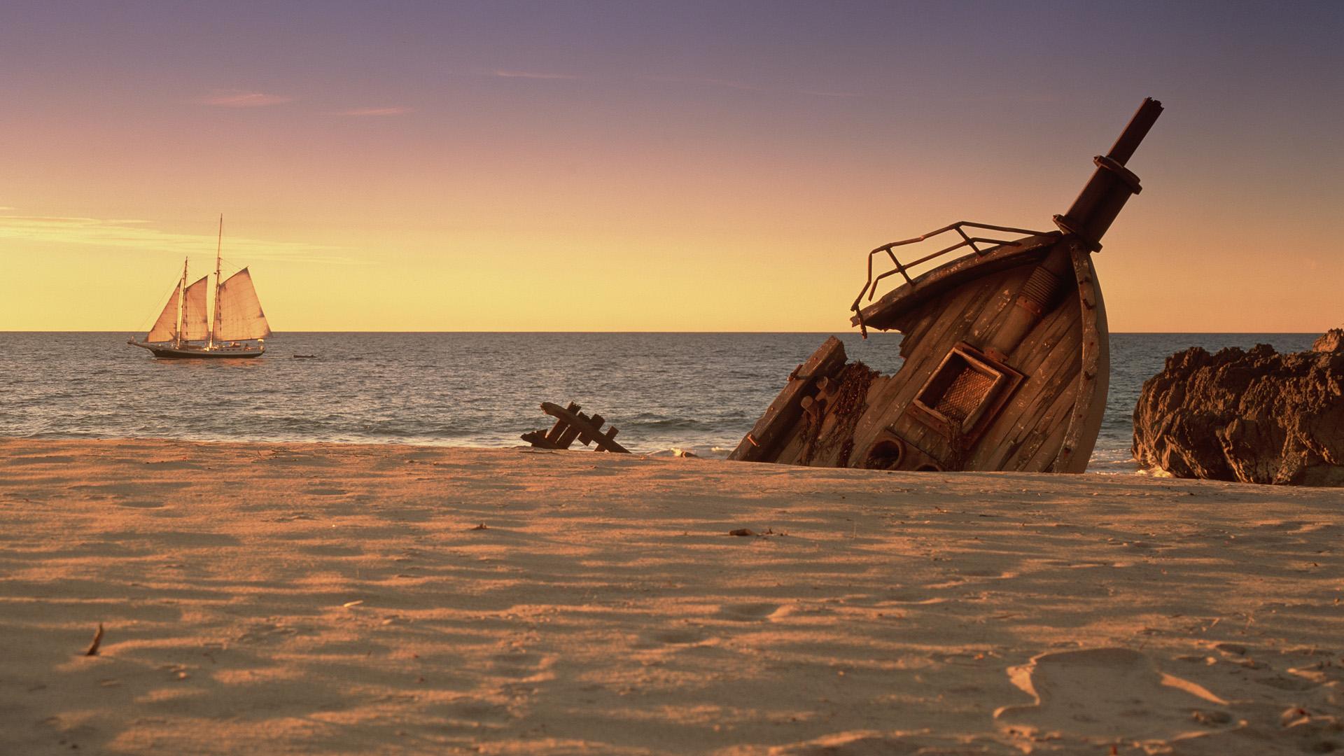 Shipwreck HD Desktop Wallpaper for Widescreen, High Definition