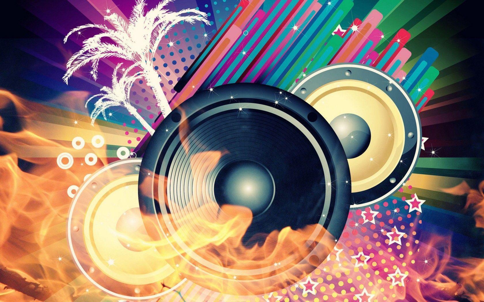 Cool Speaker Abstract Music Wallpaper Wallpaper