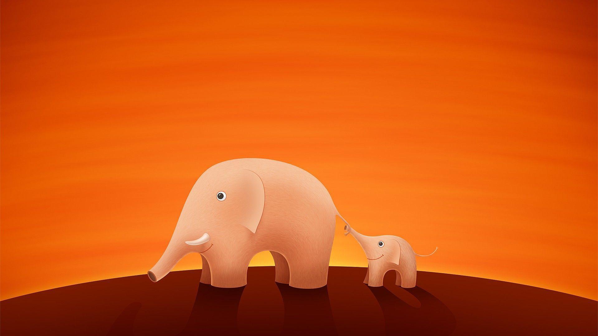 Elephant Art Graphics Fun 3D. HD Wallpaper For Computer