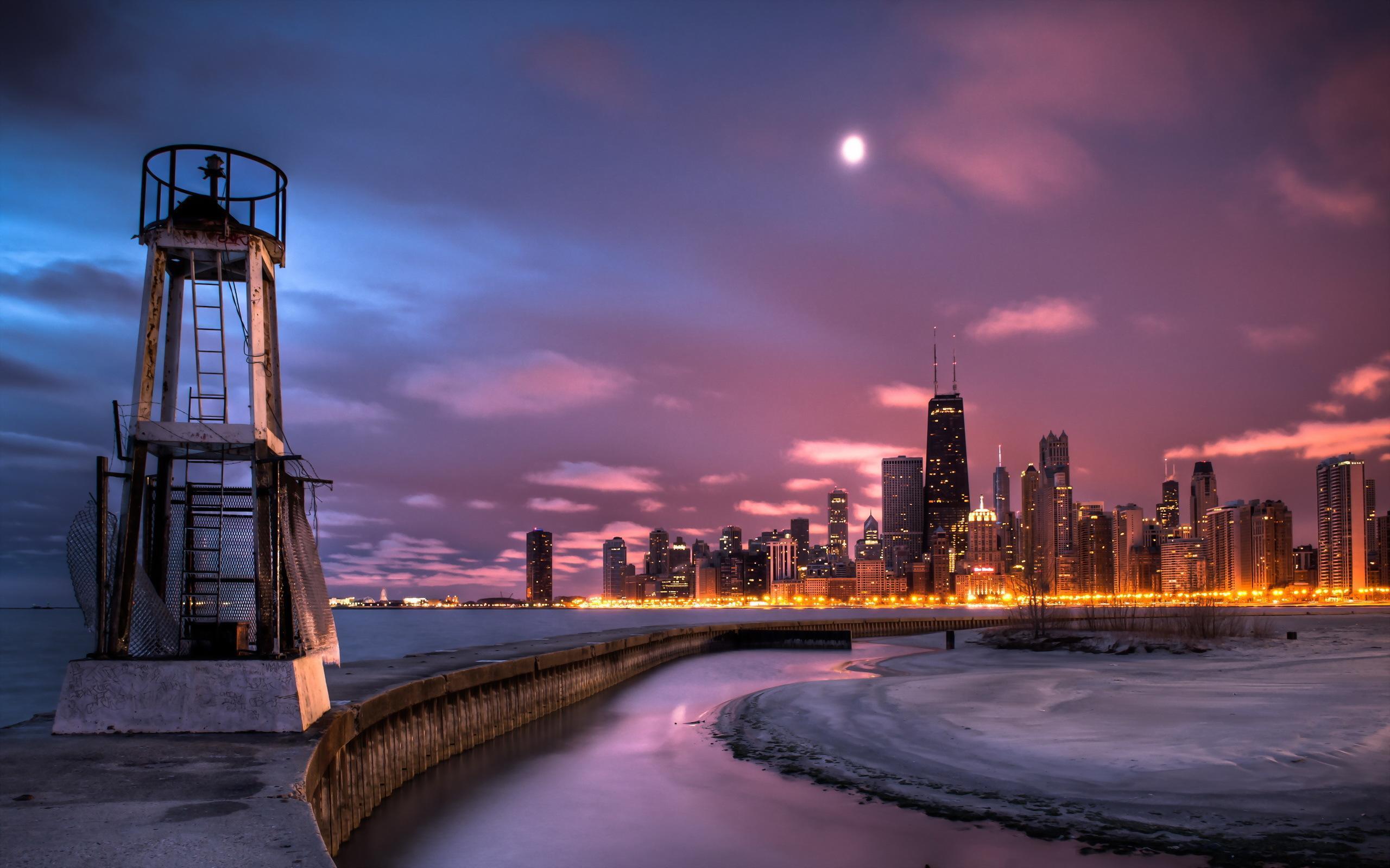 Chicago Skyline Photo Wallpaper for iPhone. wollpopor