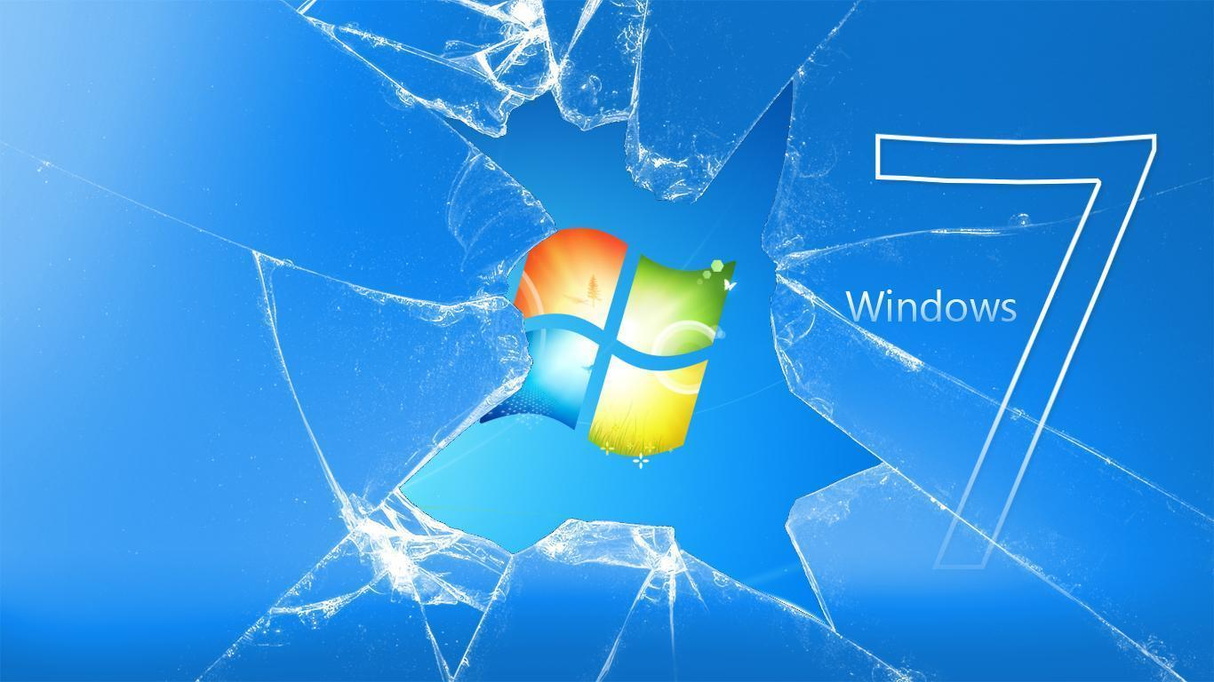 Broken Windows 7 Screen Wallpaper Photo Car Picture