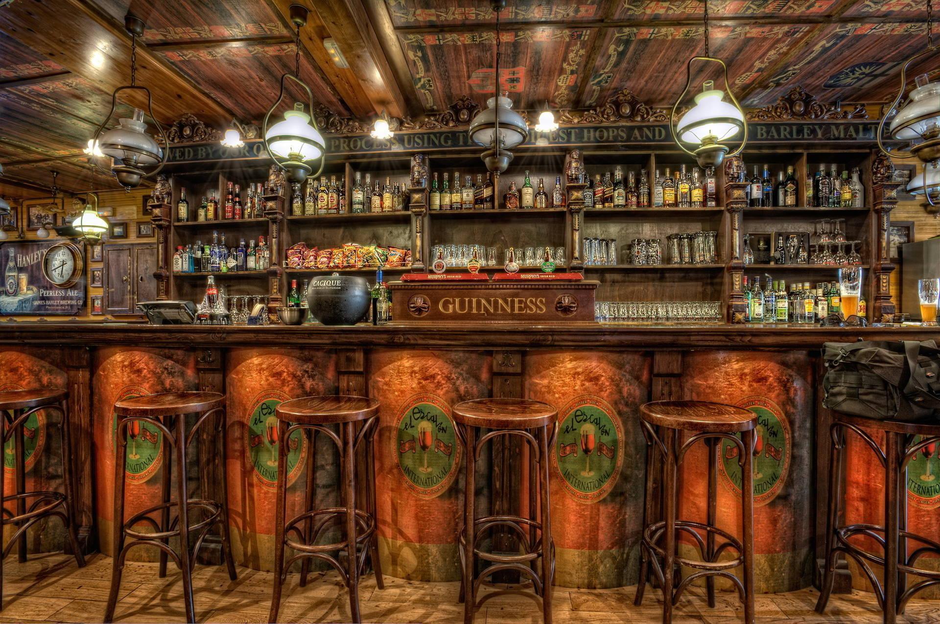 Tavern Wallpaper With Bar Stools