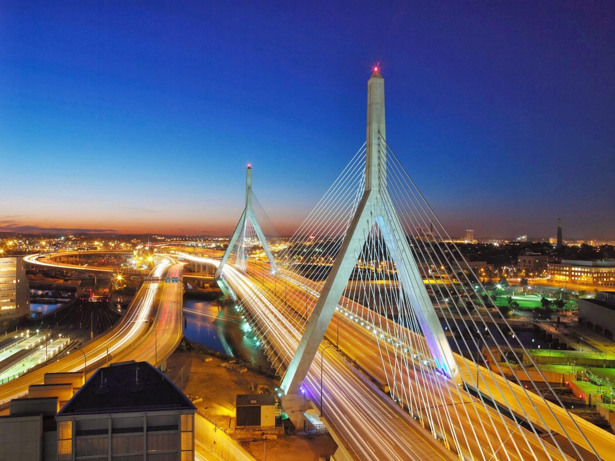 Boston Bridge Skyline Photography Wallpaper