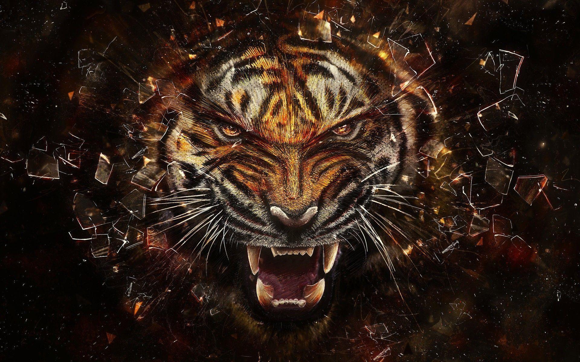 Tiger Abstract Vector Art Free Download 6180 Full HD Wallpaper