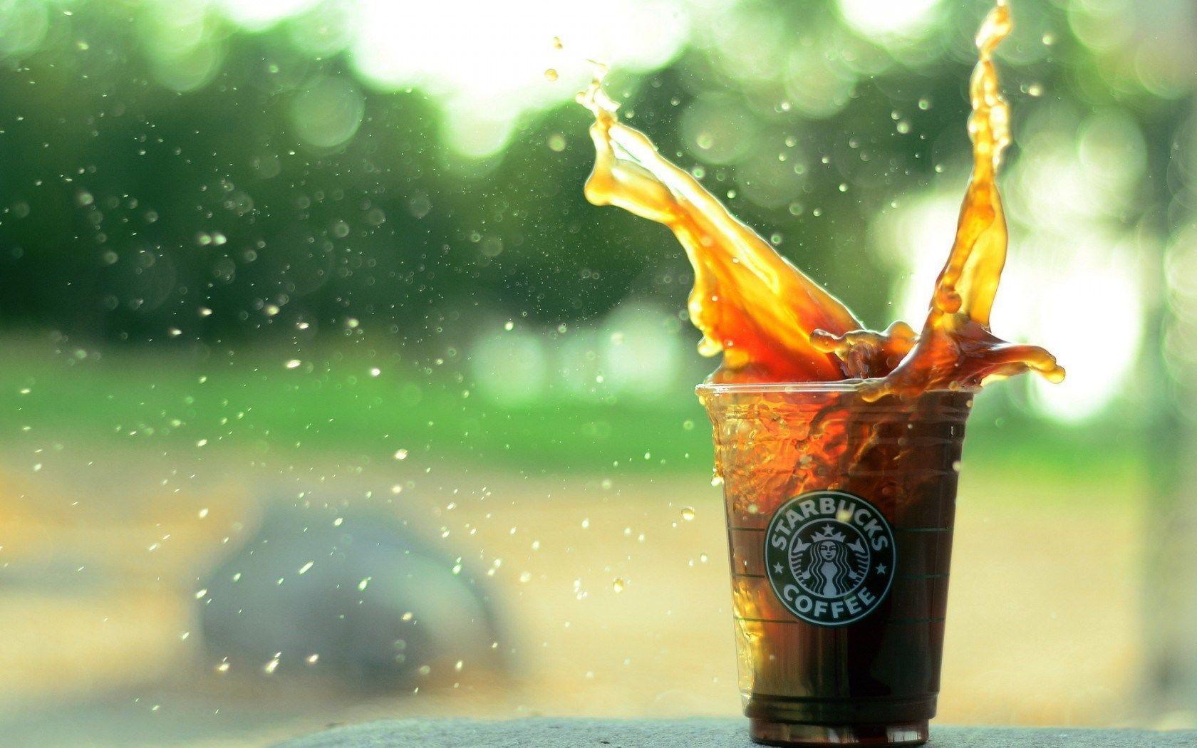 Starbucks Coffee Splash Spray HD Wallpaper