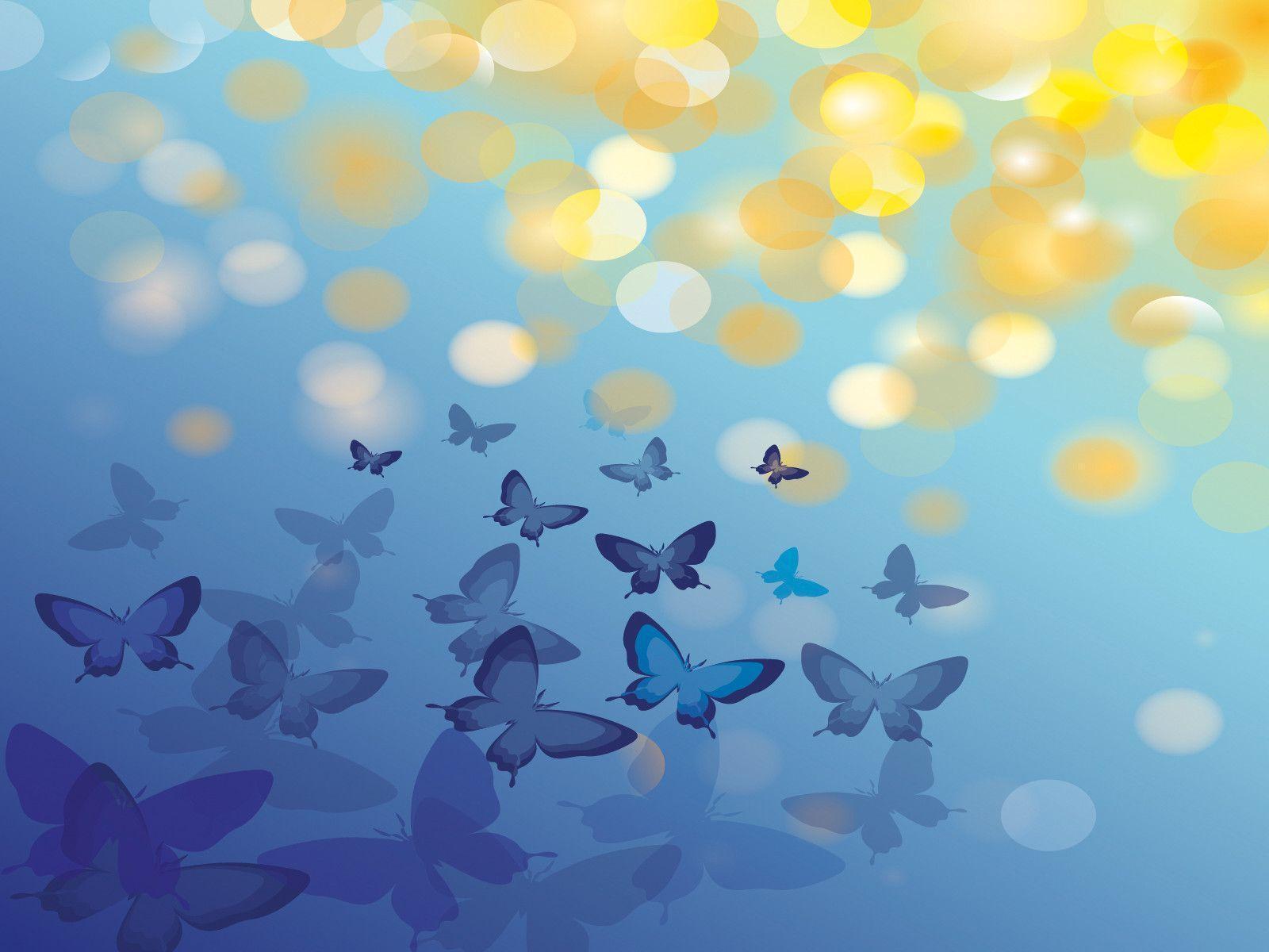 blue butterfly PPT Background