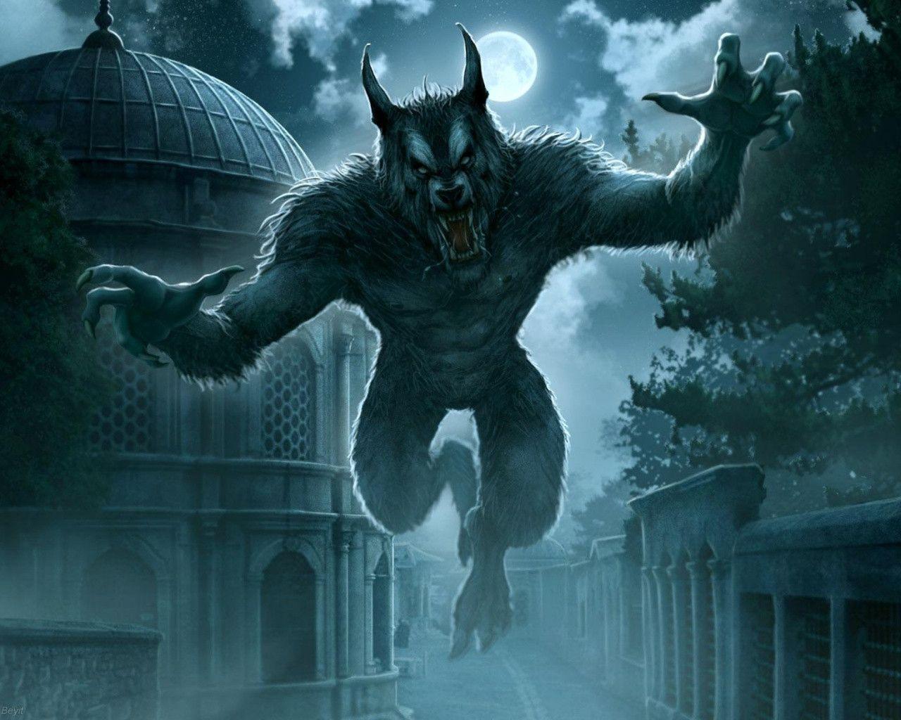 Wallpaper For > Scary Werewolf Wallpaper