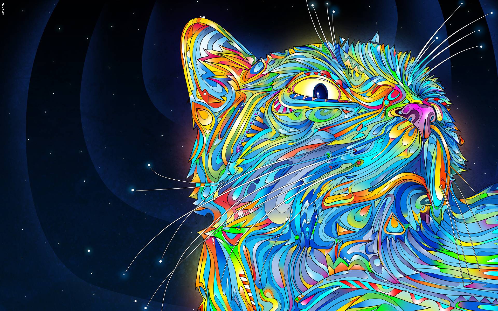 Cats Imagination Acid Trip HD Wallpaper