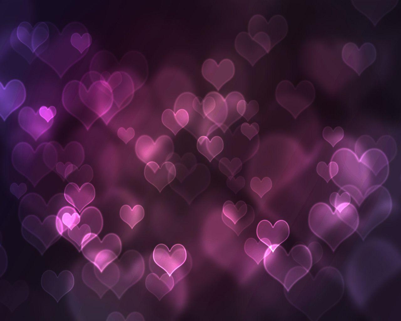 Wallpaper For > Purple Hearts And Stars Background