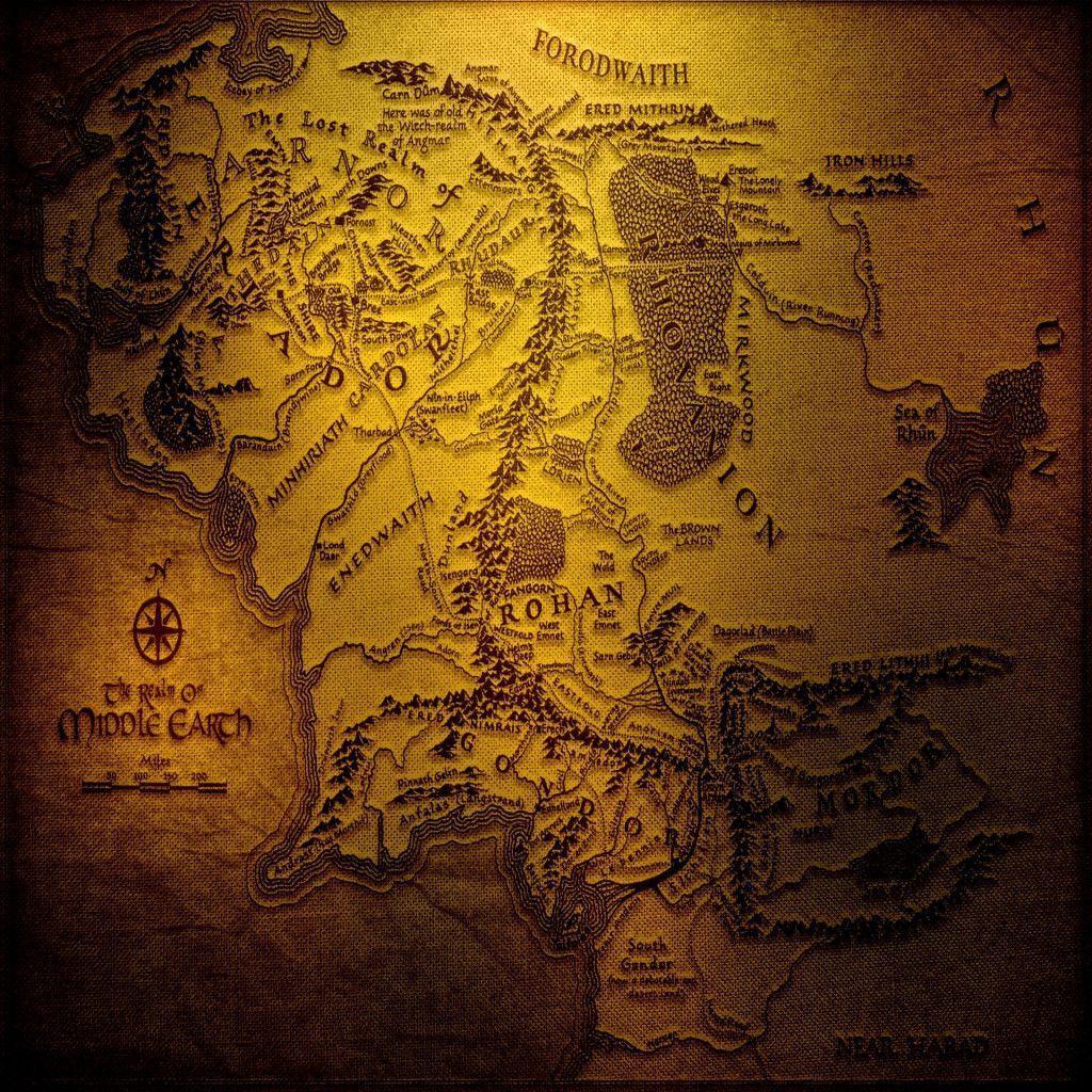Download 1024x1024 The Lord Of The Rings Map Middle Earth HD Wallpaper
