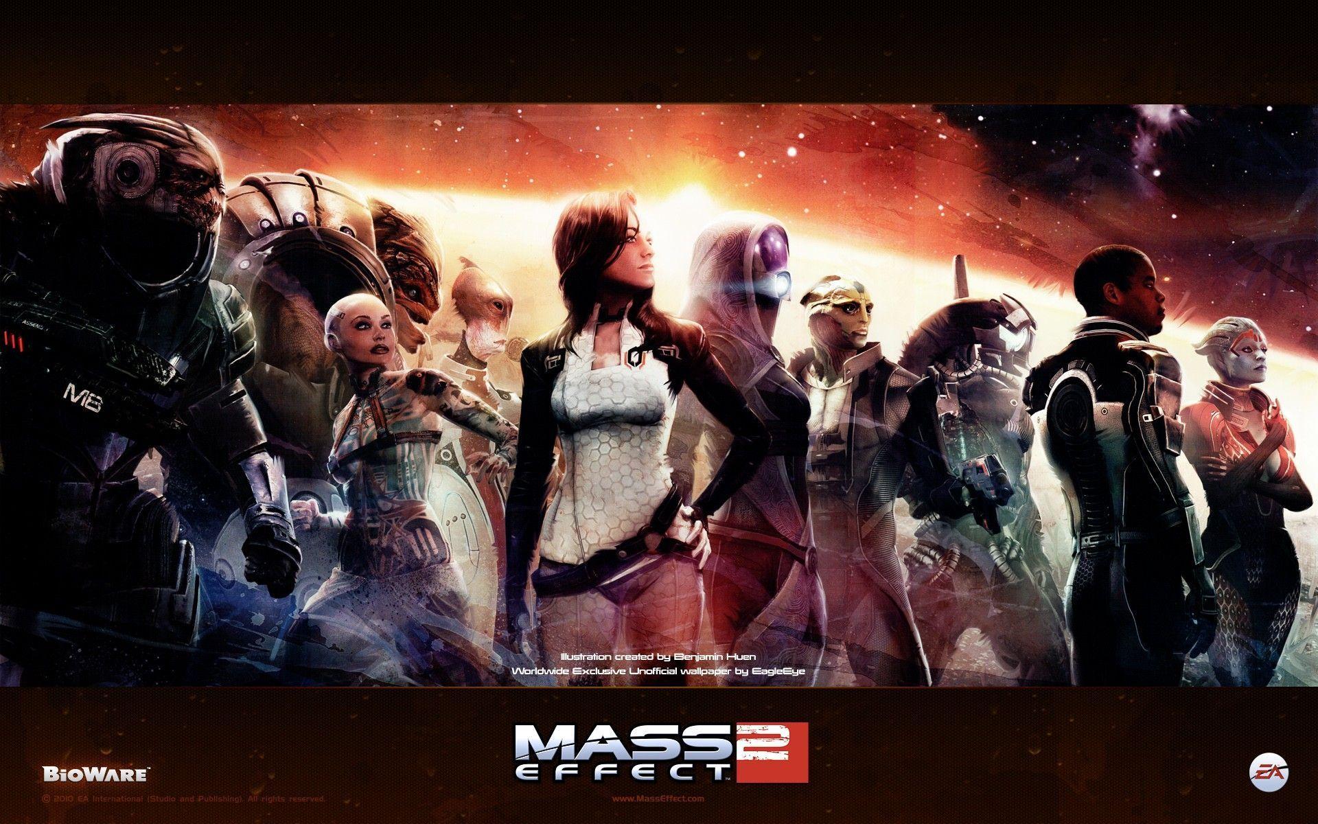 Team Mass Effect 2 characters Squad wallpaper
