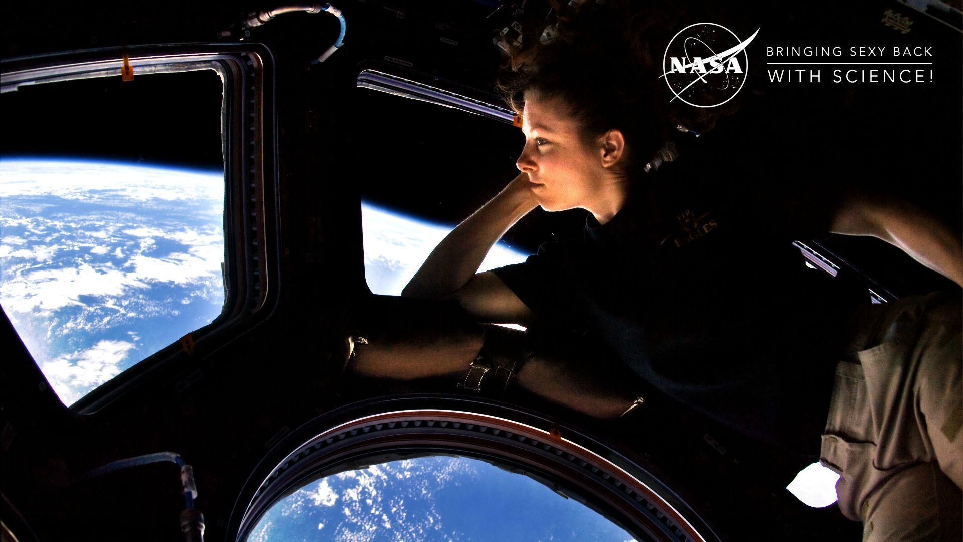 Self portrait of Tracy Caldwell Dyson in the Cupola module
