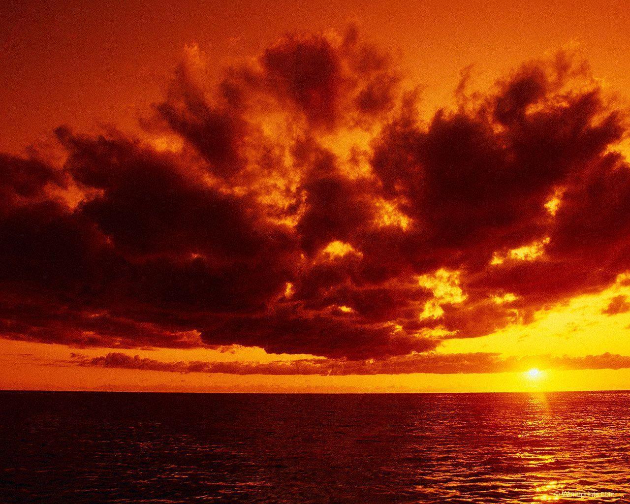 Hawaii Sunset Wallpaper Image featuring Sunrises And Sunsets