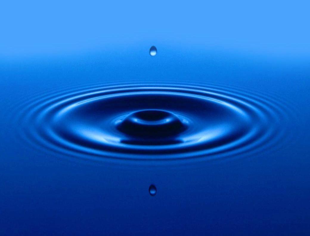 Water Drop on Blue Water Free and Wallpaper