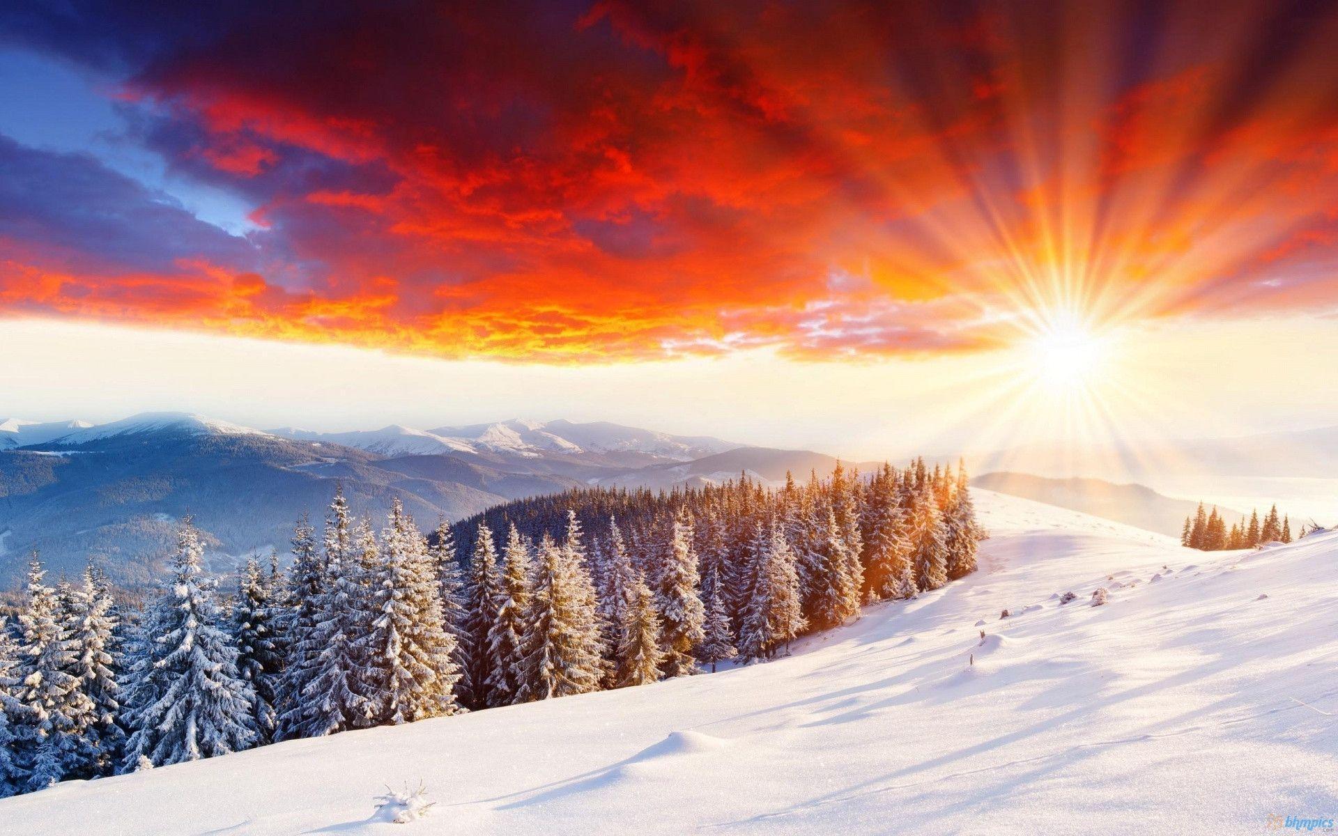 HD The Beauty Of A Winter Sunset Wallpaper