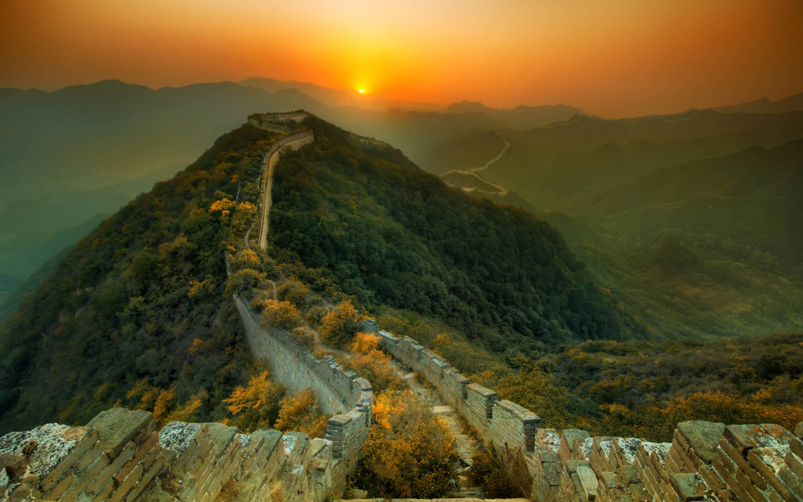 The Great Wall Of China View Lovely Fog Sky HD wallpaper #