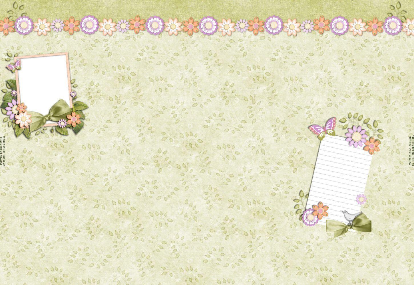 Soft Flowers And Butterflies Twitter Background, Soft Flowers