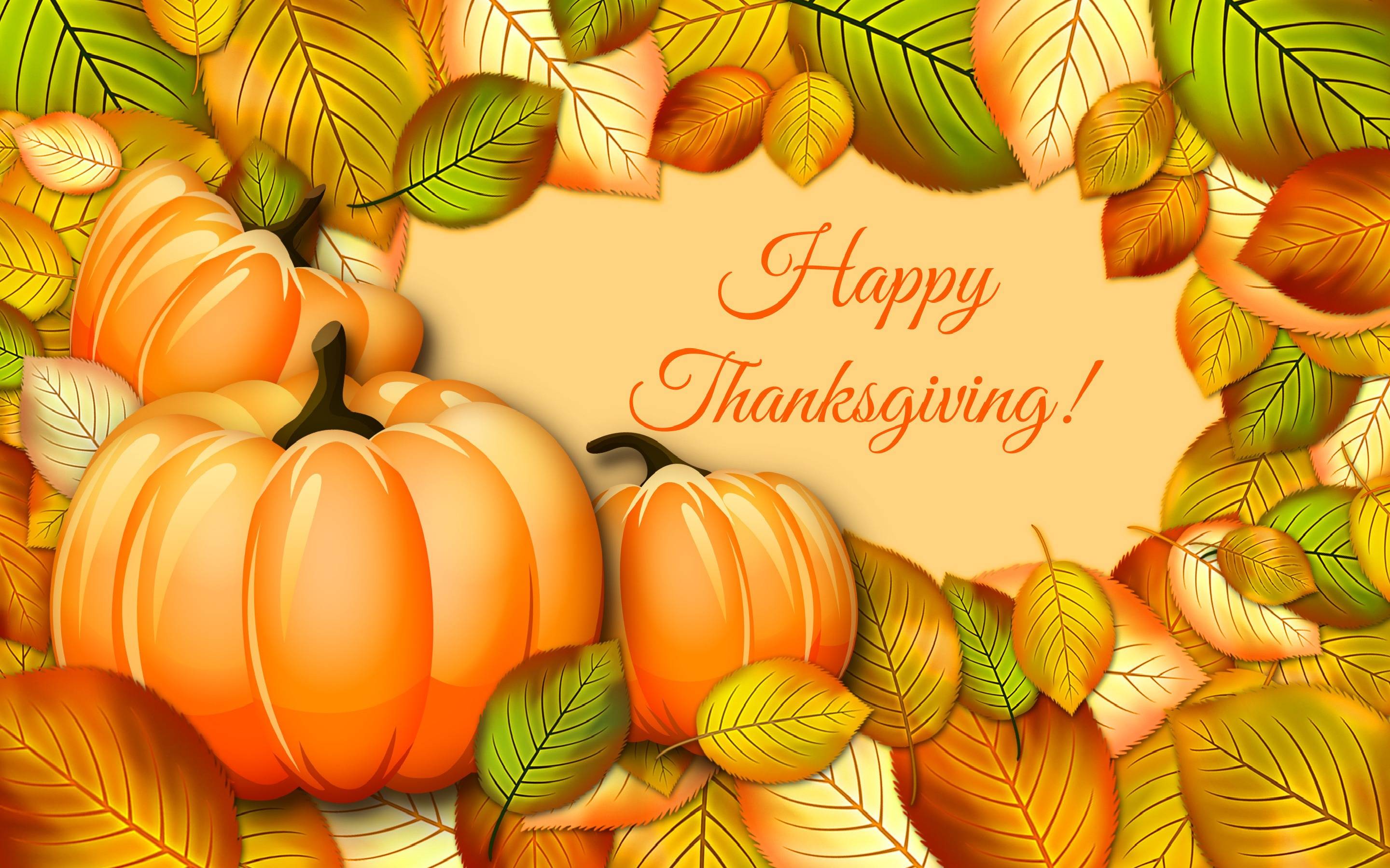 Happy Thanksgiving Leaves Autumn Fall 3D Cg wallpaper #