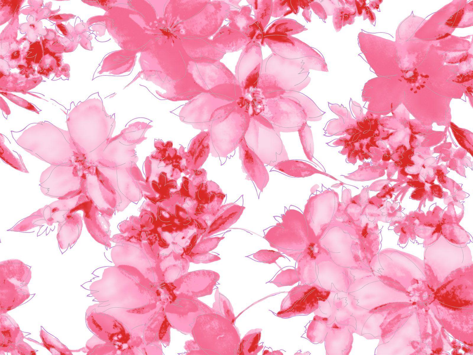 â º Designer Selection Vintage Ditsy Floral Wallpaper Teal / Pink
