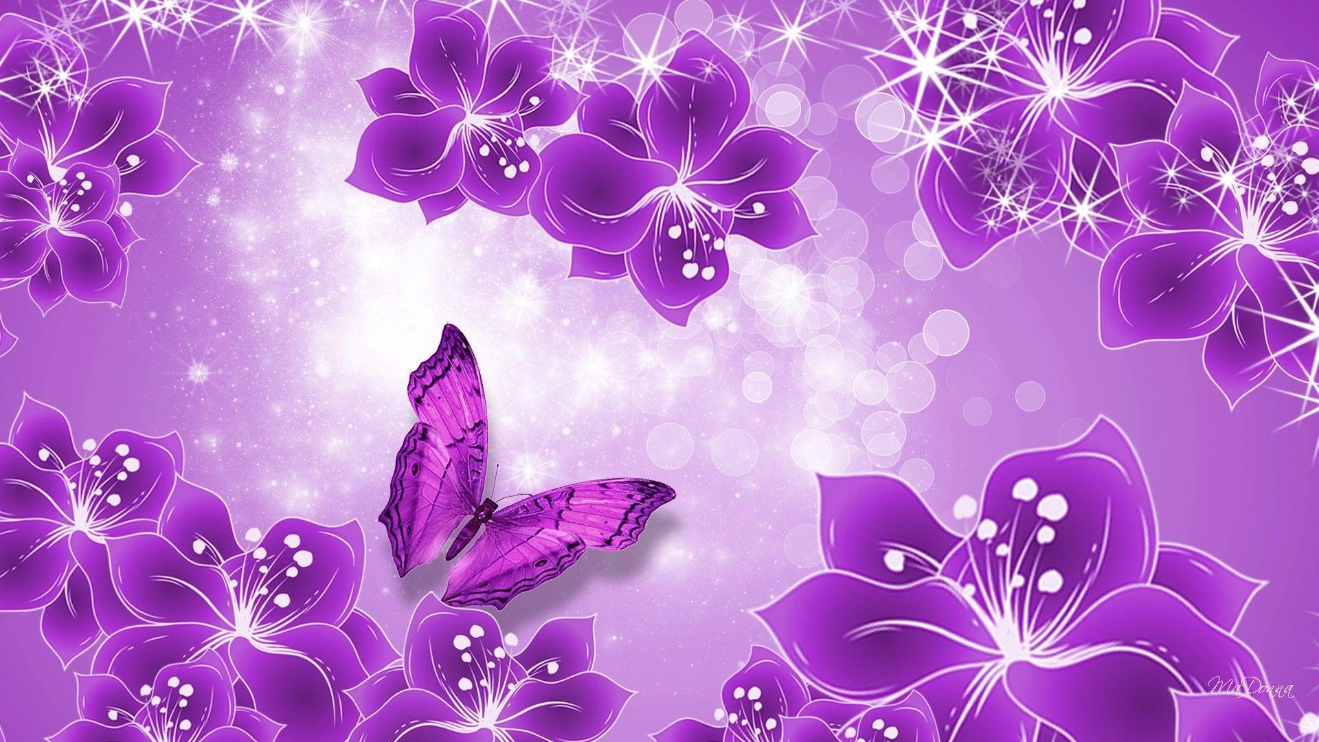Wallpaper For > Purple Pink Floral Background