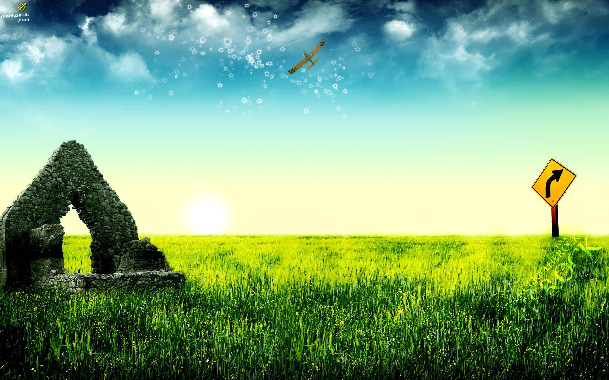 Fantasy Grassland background in 2560x1600 resolution. HD