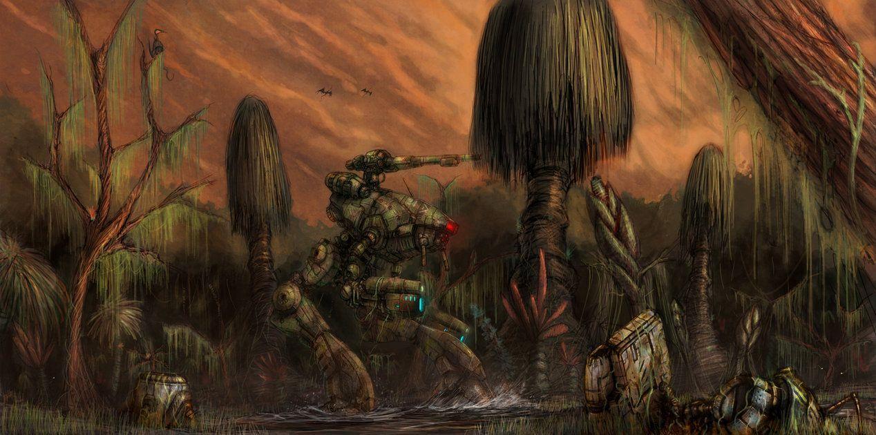 battletech Marauder in swamp