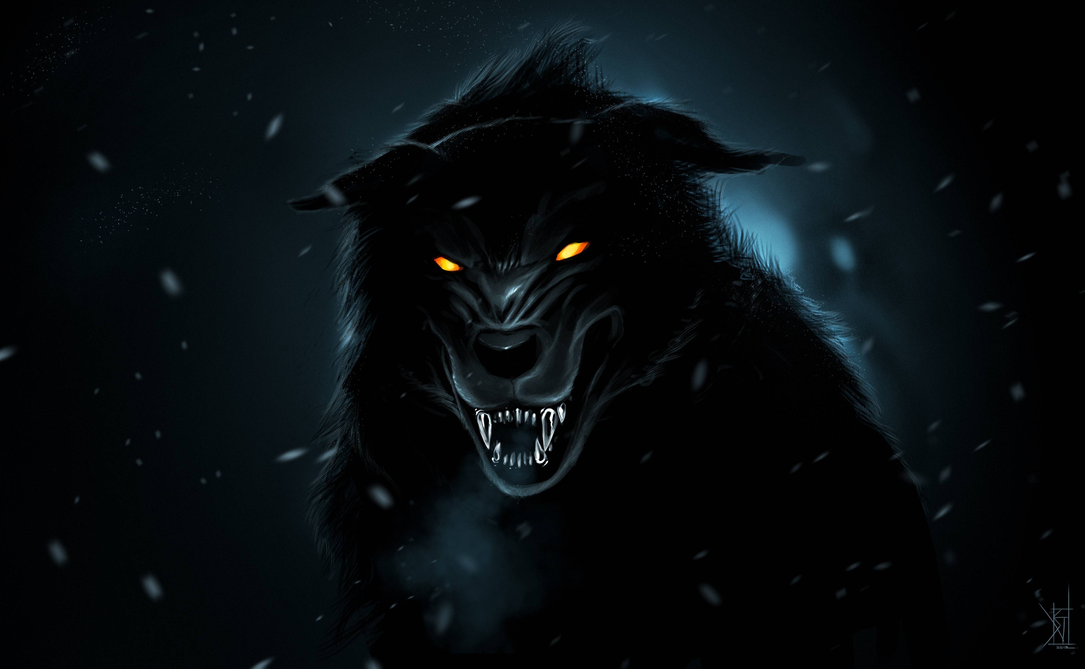 Dark Wolf Widescreen HD Wallpaper