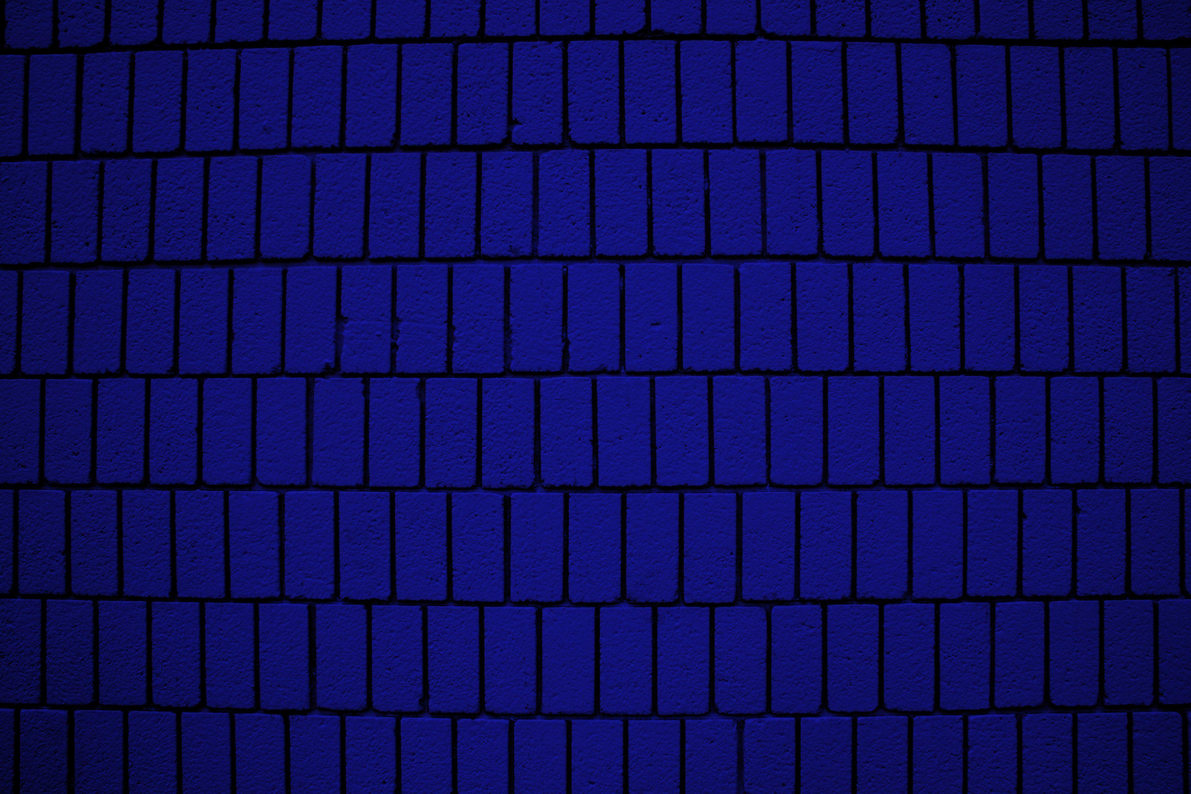 Royal Blue Brick Wall Texture with Vertical Bricks Picture. Free
