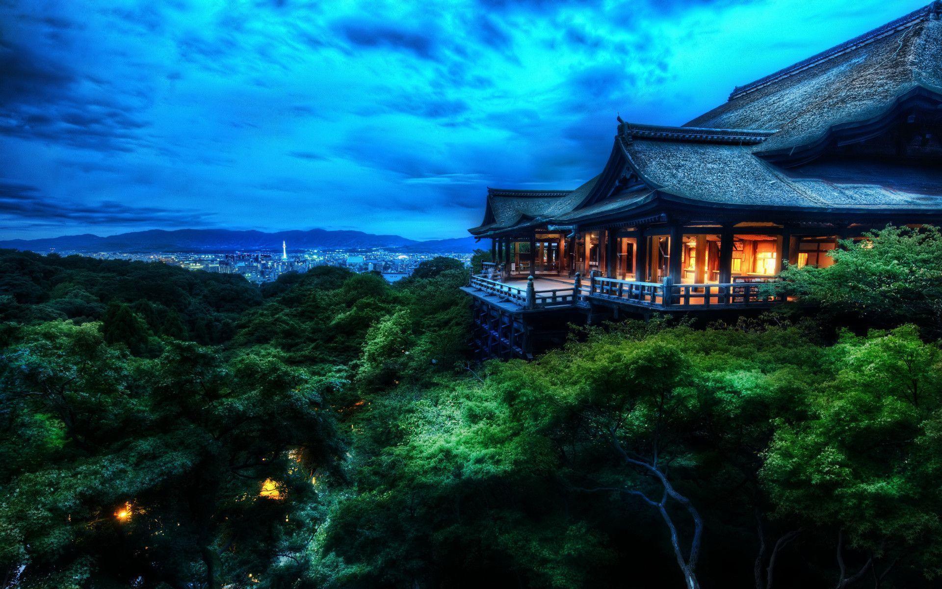 The Treetop Temple Protects Kyoto, Japan HD wallpaper « HD Wallpaper