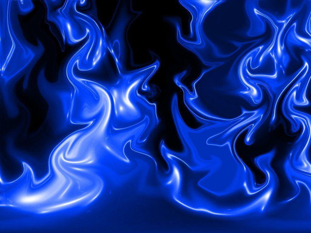 Wallpaper For > Blue Flames Black Background