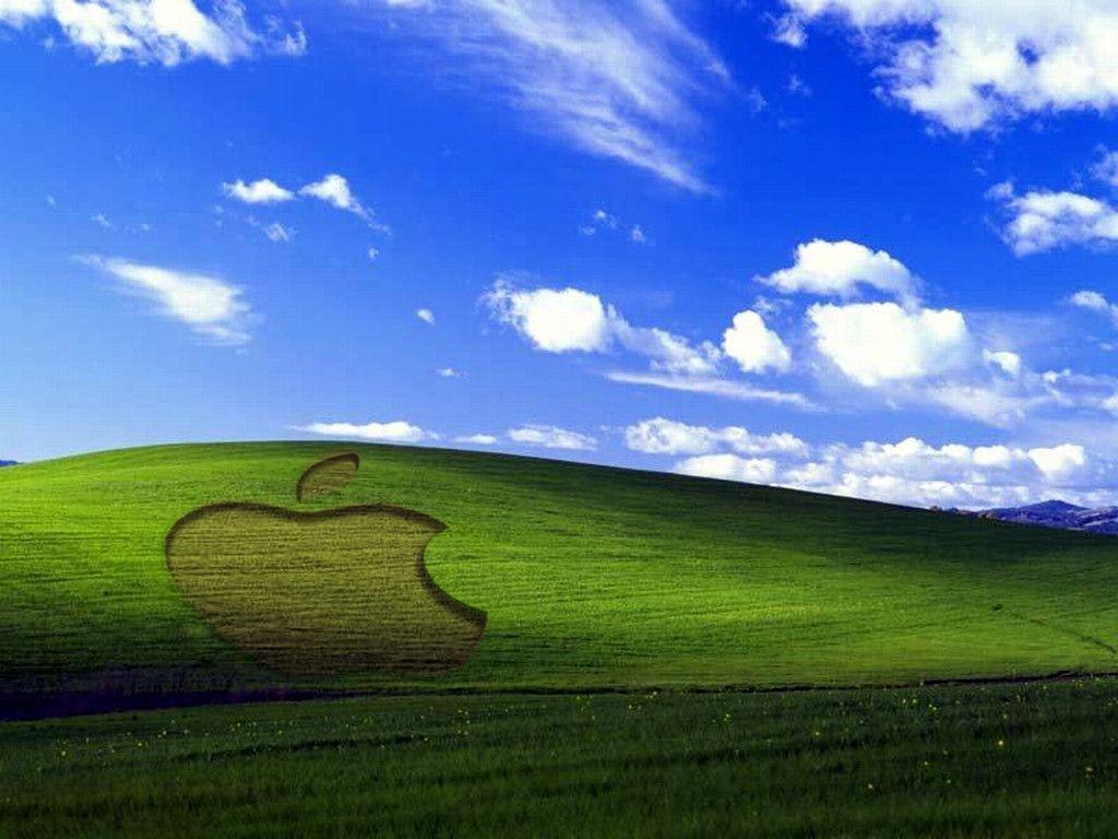 Apple Inc Wallpaper Logo on Windows XP Wallpaper