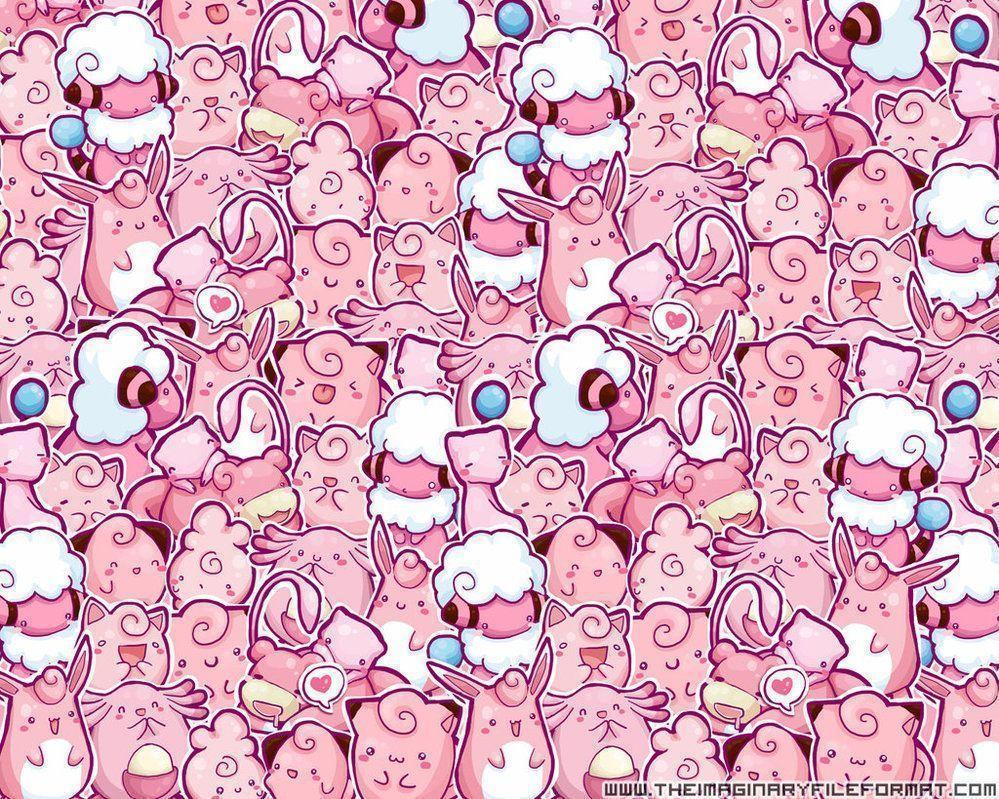 Cute, kawaii, pink, pokemon, wallpaper inspiring picture on Favim