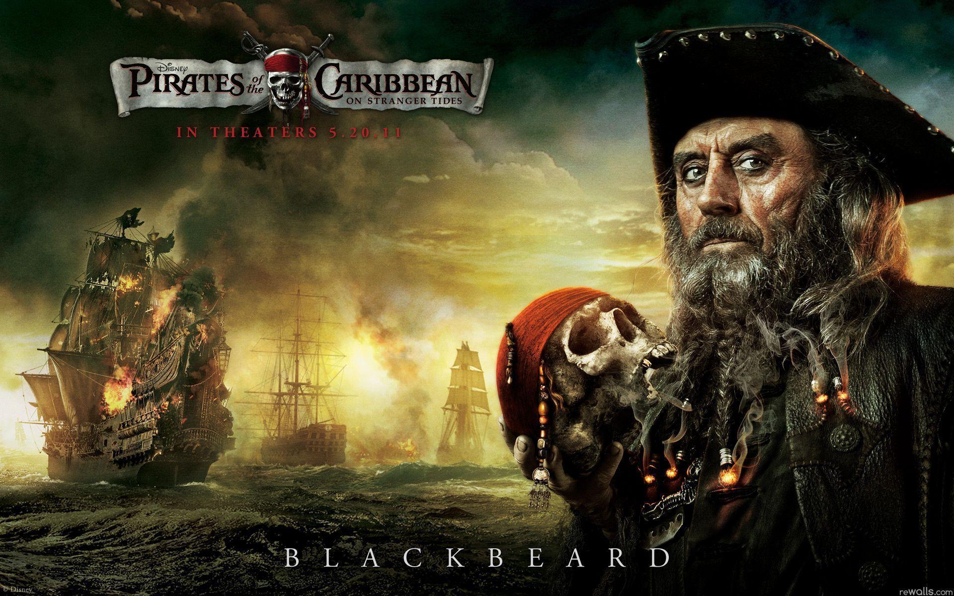 Pirates of the Caribbean, the strange Beard, the skull. HD