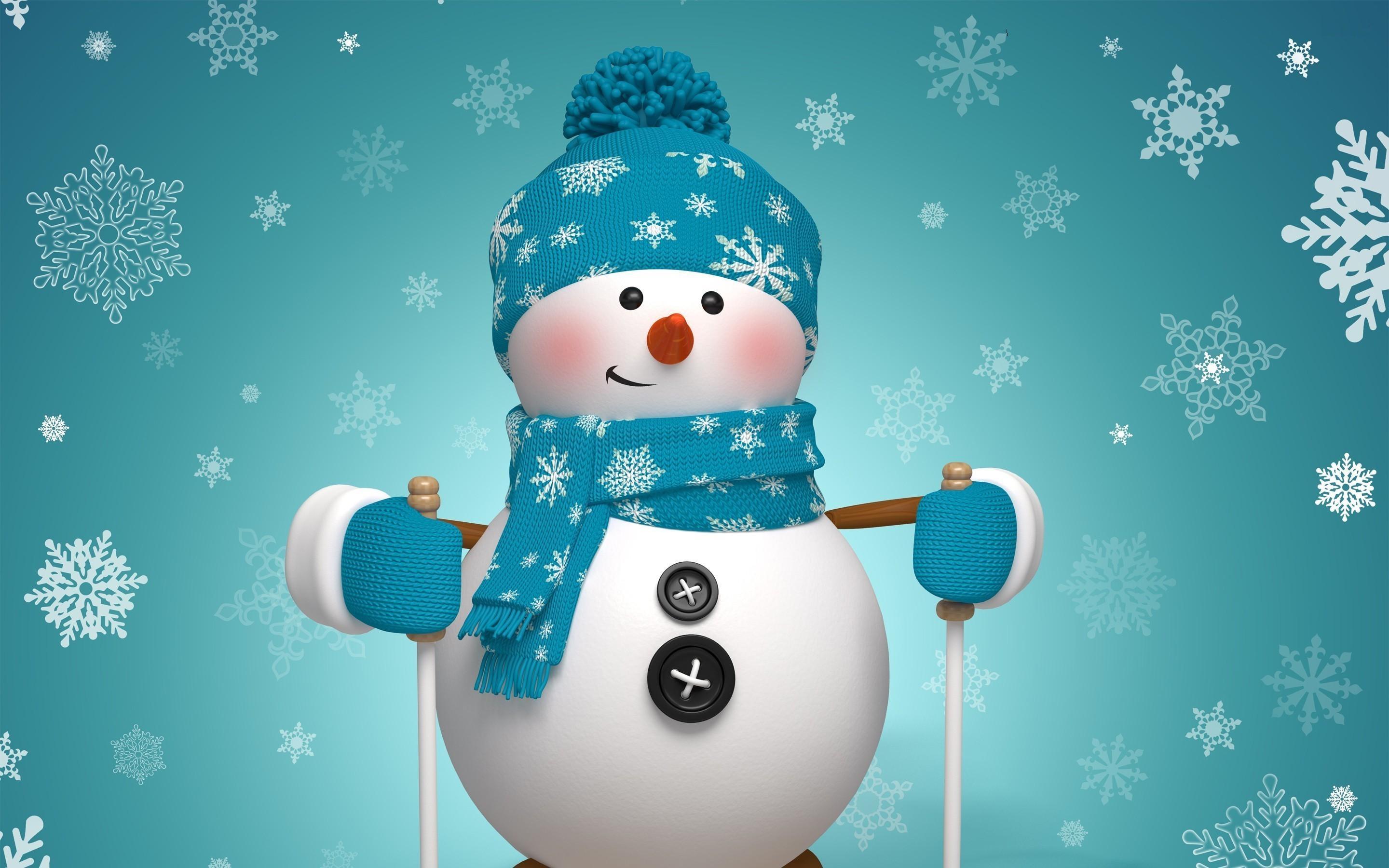 Cute Snowman Full HD Wallpaper