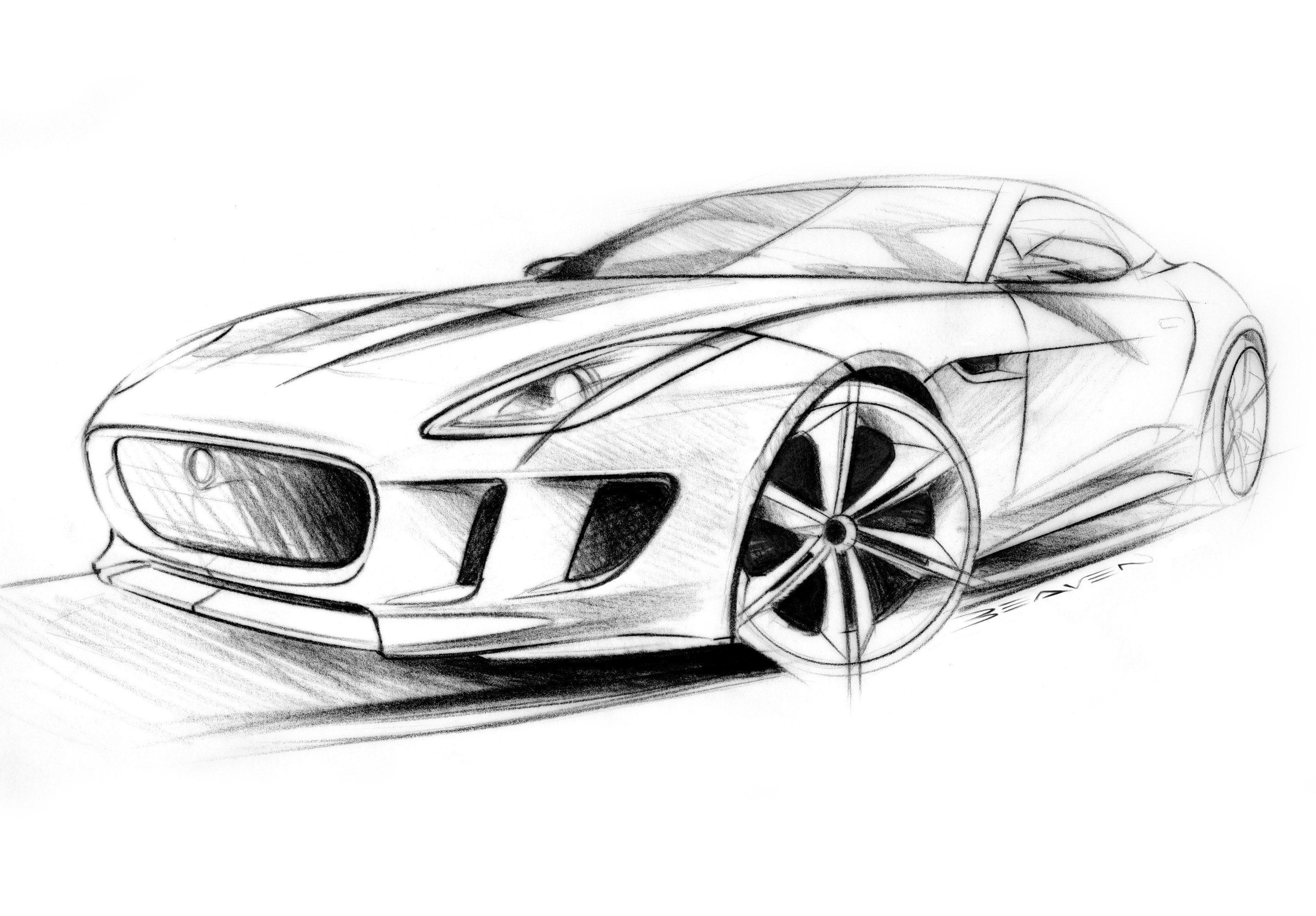 Jaguar C X16 Concept Supercar Supercars Drawing Sketch Pencil