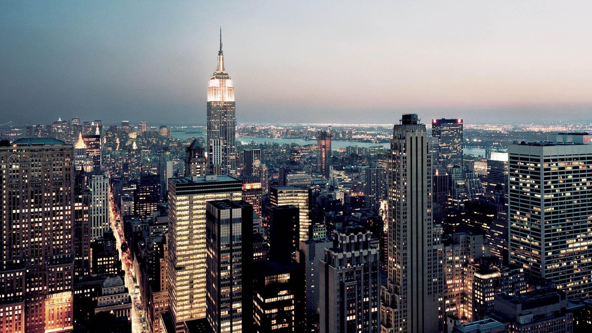 New York Big City In United States America Wallpaper HD Widescreen